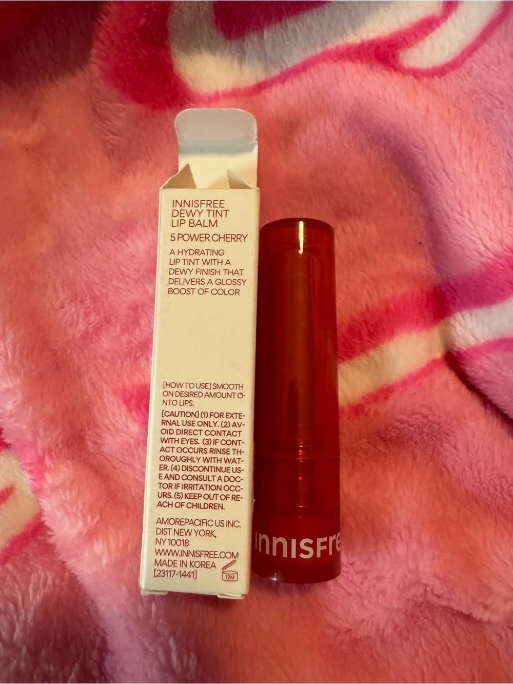 Innisfree Dewy Tint Lip Balm — 5 Power Cherry Korean Beauty